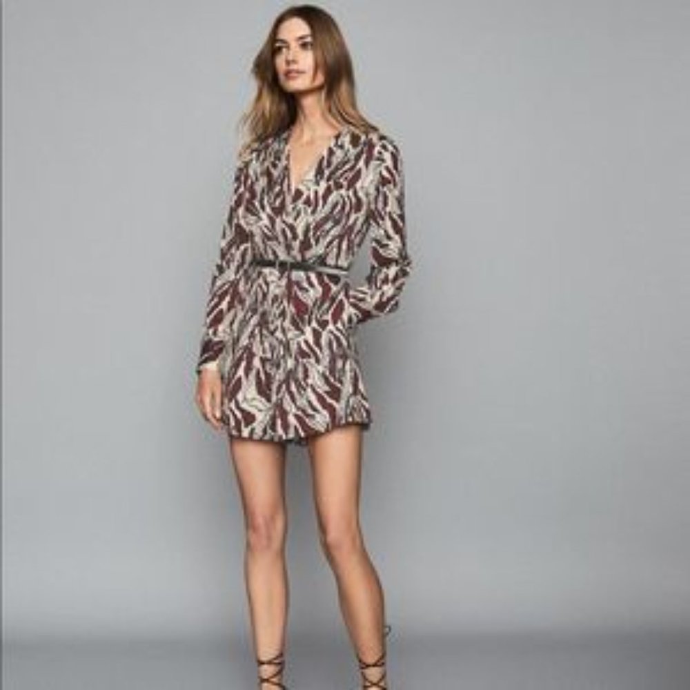Reiss Tara Tiger Print Playsuit